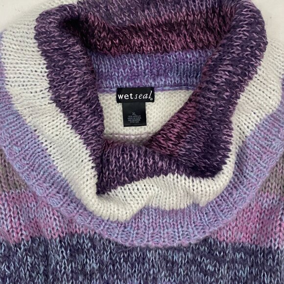 wet seal purple striped cropped sweater - Picture 3 of 3